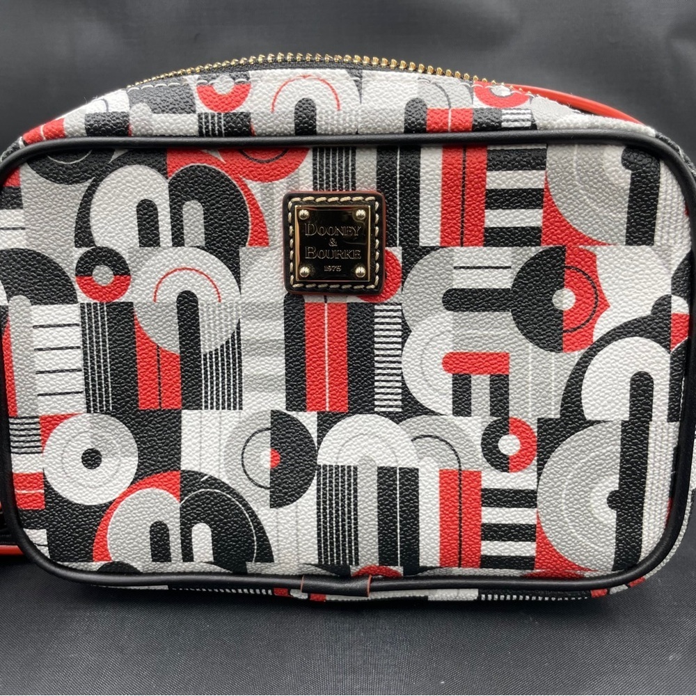 Dooney & Bourke Red and Black Geometric Crossbody